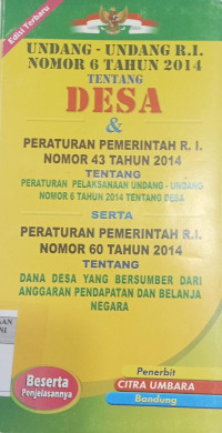 undang-undang r.i nomor 6 tahun 2014 tentang desa